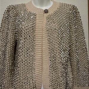Vintage Le Bel Age Sequin and Pearl Holiday Sweater Sz Medium